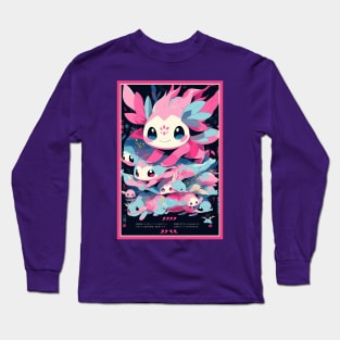 Cute Axolotl Anime Art Design | Cute Animals | Axolotl Hentaii Chibi Kawaii Design Long Sleeve T-Shirt